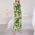 thumbnail image 3 of Balery Avocado With Seeds Conjunto de Pijama con Estampado para Mujer, Conjunto de Dos Piezas con Manga Larga, Ropa de Dormir Suave con Bolsillos, Pijamas Cómodos-XX-Large, 3 of 7