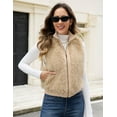 thumbnail image 2 of ieFashion Womens Faux Fur Vest Lapel Collar Sleeveless Zip Up Cardigan Vest Top Fuzzy Coats Jacket Fluffy Outwear with Pockets, 2 of 7