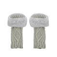 thumbnail image 2 of CUZIBR Winter Gloves Women Women'S Plush Knitted Fingerless Glove Cartton Pattern Wool Fuzzy Lined Mitten Sleeves Writing For Running Driving Hiking, 2 of 4