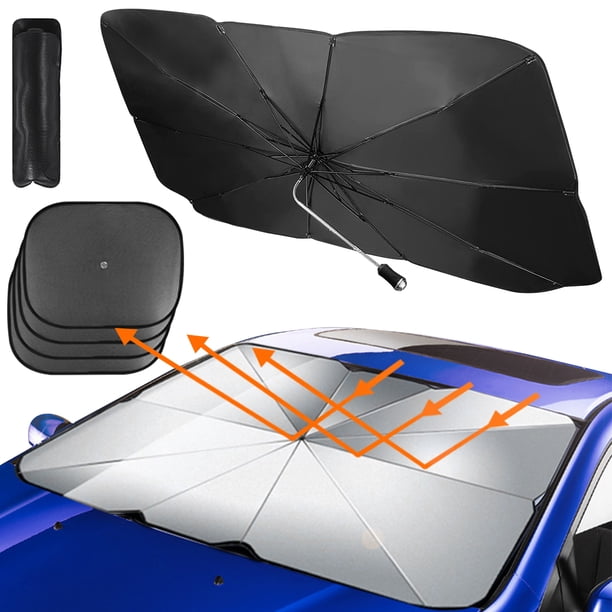 Muyoka NKTIER Paraguas Parabrisas para Coche, Bloquea los Rayos UV Paraguas Reflector para Coche con Rotación de 360° Eje Flexible Parabrisas Plegable Parasol para Coches Muyoka Hogar