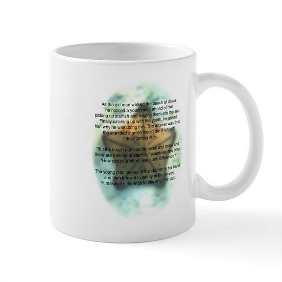 CafePress - Starfish Wisdom Stainless Steel Travel Mugs - 11 oz Ceramic Mug - Novelty Coffee Tea Cup