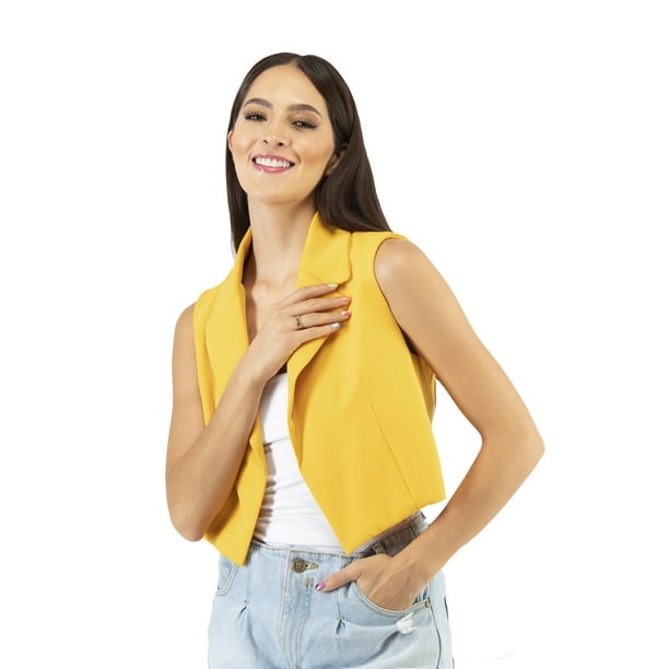Chaleco corto con solapa AMAD Casual para mujer Talla M