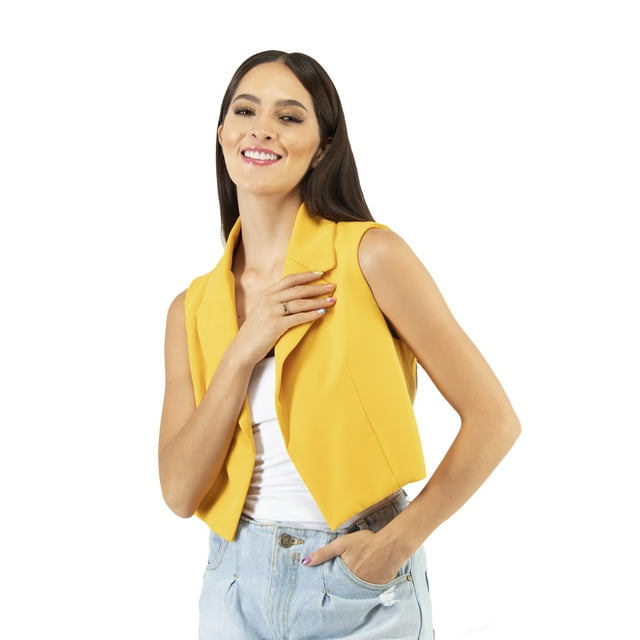 Chaleco corto con solapa AMAD Casual para mujer Talla L