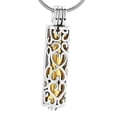 thumbnail image 2 of EHJRE Cylinder Urn Necklace Keepsake Jewelry Retro Stainless Steel Pendant Cremation Urn Holder for Father's Day Gift Cat and Gold, 2 of 9