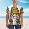 thumbnail image 5 of Picia Fishing Gnome Fisherman Gentle Cotton Regular Fit Short Sleeve Casual Hawaiian Shirt for Men-Large, 5 of 8