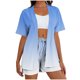 thumbnail image 1 of Cardigan Largo para Mujer con Bolsillos Suelto Casual Poliéster Conjunto con Pantalones Cortos Y Top, Sudadera Y Pantalones para Mujeres, 1 of 6