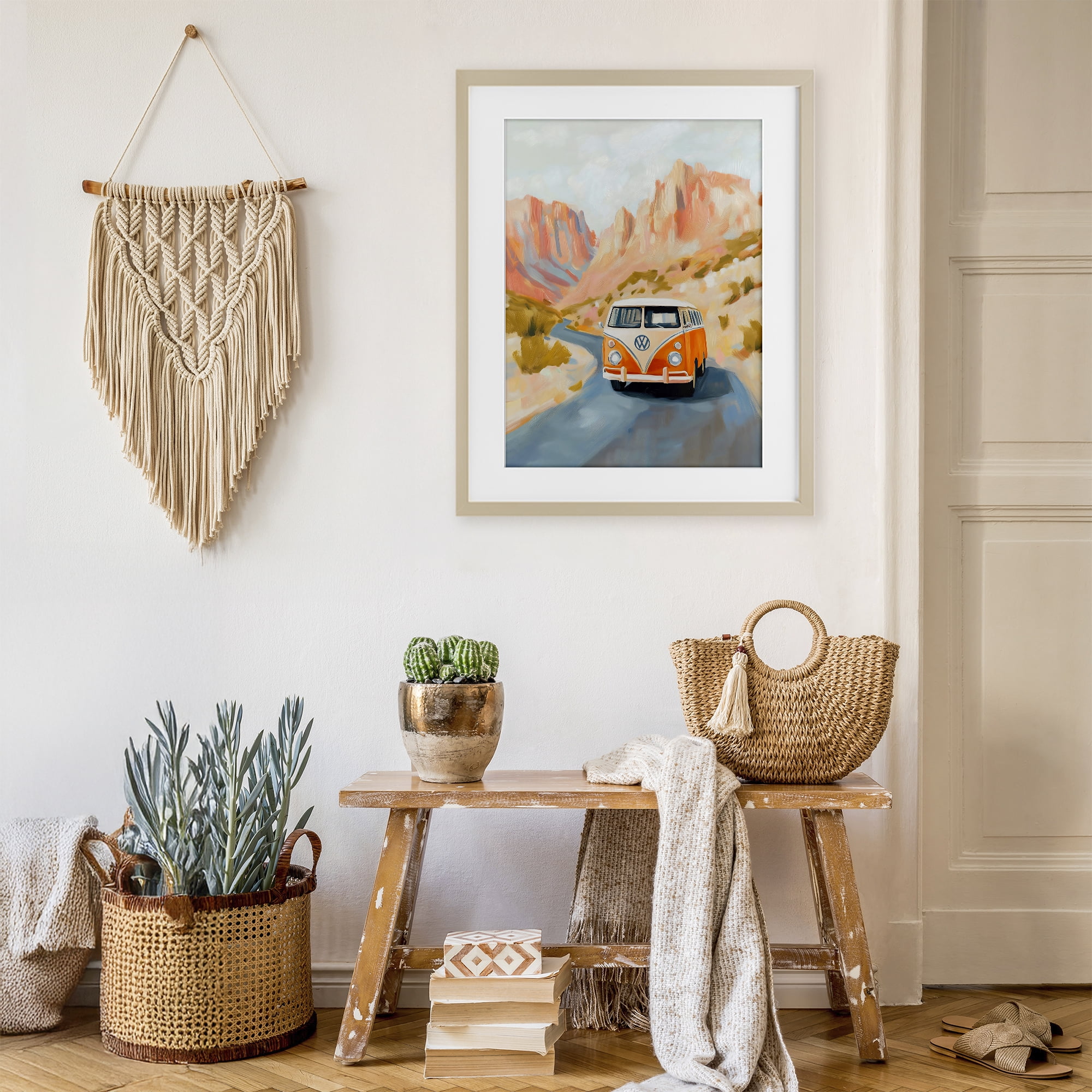 Stupell Industries Van Life Desert Canyon Birch Framed Print Under Glass, design by The Prints Vibe