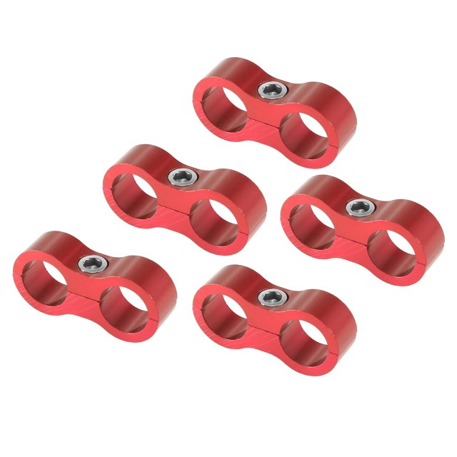 Unique Bargains 5 Pcs AN6 Hose Fuel Line Separator Clamp Blue