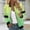 Yellow, variant on Women's Bomber Jacket Lightweight Full Zip Up Jacket Cropped Gradient Coat Jacket Retro Moto Windbreaker Outwears