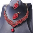 thumbnail image 1 of Crystal Jewelry Set Rhinestone Choker Necklace Teardrop Jewelry Suit for Women, 1 of 5