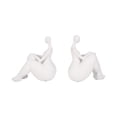 thumbnail image 6 of Resin Sitting Lady Figurine Book Ends for Home Shelves - Artful Book Accessories for Home Library - Decorative Bookends Display for Office Desk, Living Room or Bookshelf Decor - Set of 2, 6", White, 6 of 11