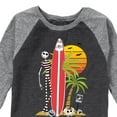 thumbnail image 3 of Nightmare Before Christmas - Ghost Dog Beach Surfer - Toddler And Youth Raglan Graphic T-Shirt, 3 of 6