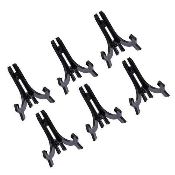 Walson Pack of 6 Display Stands Picture Frames Foldable Stable Bracket Household Support Holder Set Supplies for Bedroom Living Room Black 7 inch