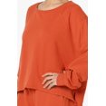 thumbnail image 5 of Women's Cotton Terry Long Sleeve Oversized Top & Drawstring Shorts SET, 5 of 11