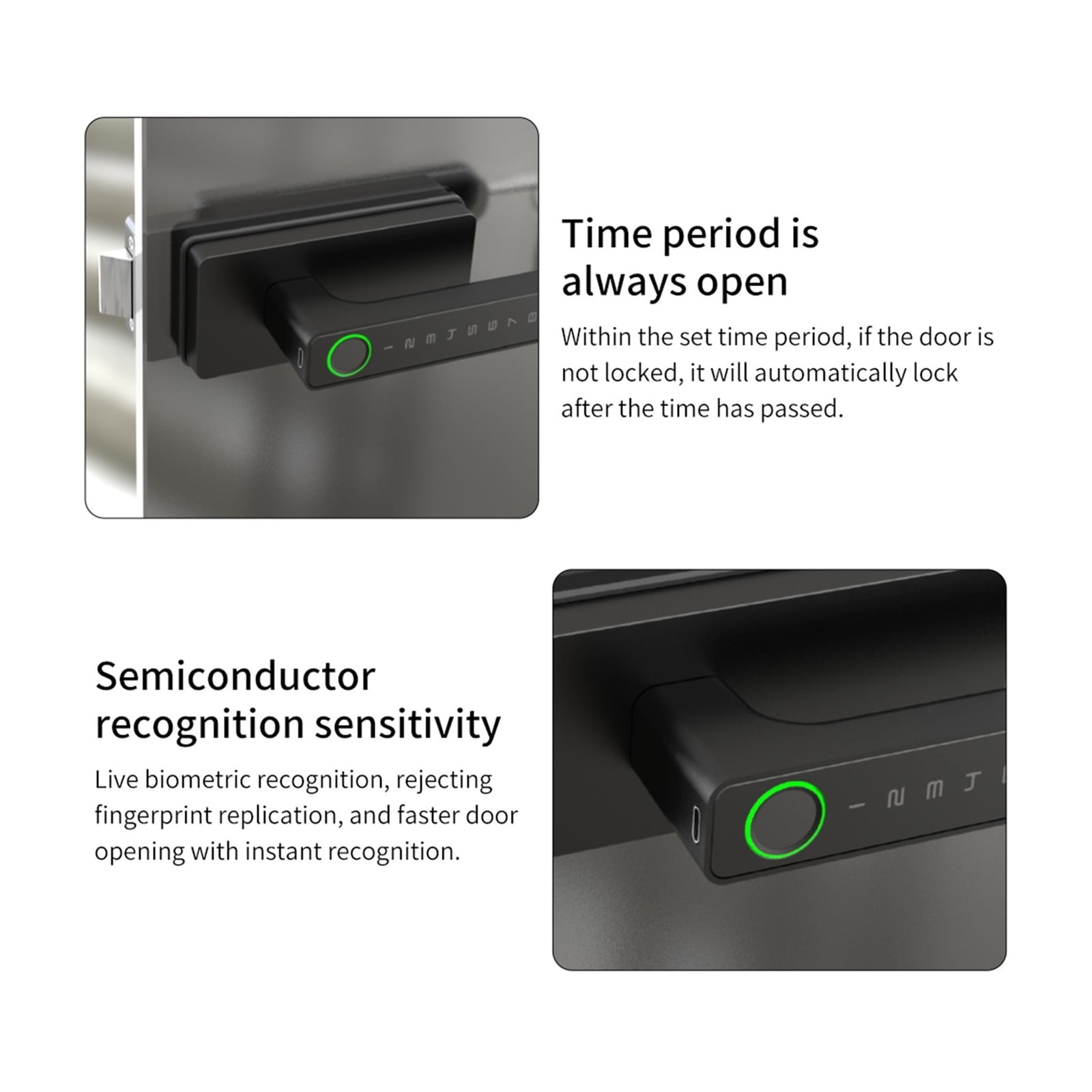 Smart Aluminum Alloy Glass Door Knobs Rotation Lock with Handle Metal Knob for Bedroom Bathroom ,Smart and Safe