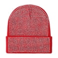 thumbnail image 4 of GDREDA Rhinestone Winter Knitted Hat Warm Sparkling Elegant For Women Men Cold Weather Red,One Size, 4 of 4