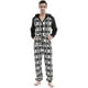 thumbnail image 1 of Pijama de una pieza navideño de franela para hombre, ropa para el hogar, negro, 1 of 2