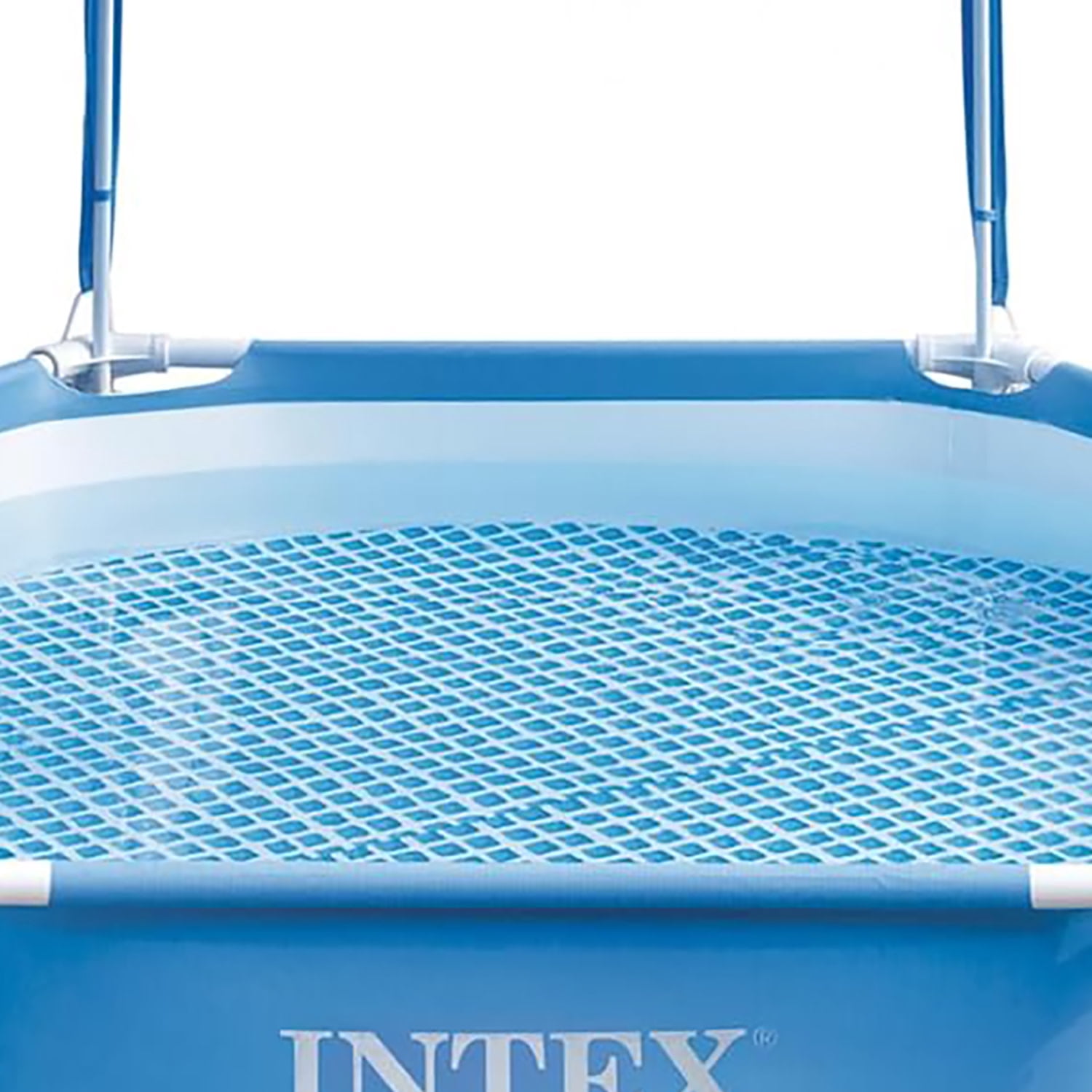 Intex: Canopy Metal Frame Splash Pool - 6' x 15" - UPF 50+ Sunshade Cover, Built-In Water Sprayer, Puncture-Resistant, Wade Kiddie Pool, Kids 3+
