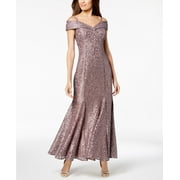 R & M Richards Off-The-Shoulder Lace Gown 10