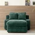 thumbnail image 4 of Aukfa 49" Chaise Lounge Oversized Corduroy Sofa Plush Chair Bed w/ 3 Pillows for Living Room, Green, 4 of 10