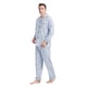 thumbnail image 5 of GLOBAL Conjuntos de Pijamas para Hombre, Ropa de Dormir de Franela 100% Algodón, Ropa de Dormir Superior E Inferior de Manga Larga, Rayas de Tejido Azul XL, 5 of 6
