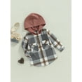 thumbnail image 3 of Gureui Toddler Kids Boys Autumn Winter Casual Shirts Coat Plaid Hooded Long Sleeve Button-Down Outerwear Velvet Jackets, 3 of 8