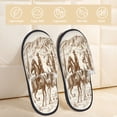 thumbnail image 2 of Fotbe Western Desert Cowboys1 Pantuflas Peludas para Mujer con Estampado, Zapatillas de Peluche, Zapatos de Invierno para Casa, Uso Interior y Exterior-Medium, 2 of 8