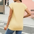 thumbnail image 5 of SNKSDGM Women's Plus Casual Easter Shirt Womens Tops Short Sleeve Women's Summer Short Sleeved T Shirt Solid Color Covered Sleeve Top Womens Shirts Trendy Sexy, 5 of 5