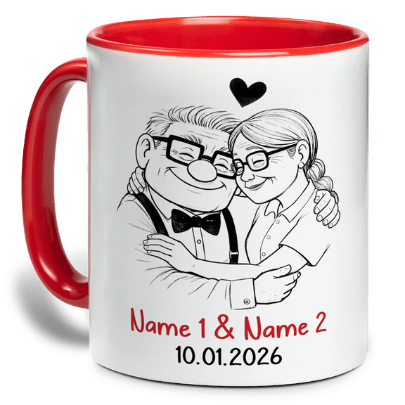 Lotusprinthandmade Personalized You're My Greatest Adventure Accent Mug 11oz, Red