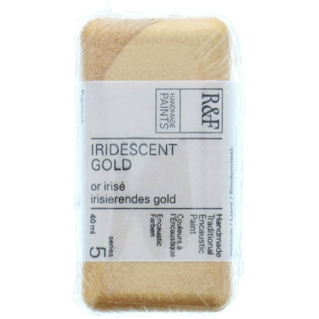 UPC: 0836943000858 | R&F Handmade Paints Encaustic Paint Cake  40ml  Iridescent Gold