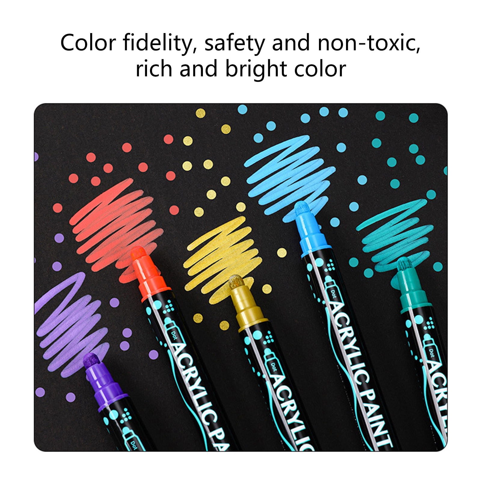 Double Ended Acrylic Marker for Drawing Scrapbooking, 12/24/26/30 Colors Acrylic Paint Pen Quick Drying Water Resistant