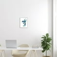 thumbnail image 2 of Modern Blue Hummingbird Flying Animals & Insects Graphic Art White Framed Art Print Wall Art, 2 of 7