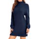 thumbnail image 3 of Vestido suéter de cuello alto, vestido suéter de cuello alto para mujer, vestido suéter, vestido suéter de color puro, diseño de última generación, 3 of 6