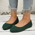 thumbnail image 2 of Green Womens Casual Loafers Flat Soft Sole Round Toe Closed Toe Solid Color Versatile Comfortable Slip On Walking Shoes For Outdoor And Indoor Wear Size 43, 2 of 9