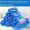 thumbnail image 1 of Hygienic Boot & Shoe Covers Disposable Non-Slip Waterproof Slip Resistant, Durable for Construction, Workplace, Indoor Carpet Floor Protection, One Size Fits Most(Blue), 1 of 8