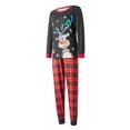 thumbnail image 6 of Qiylii Christmas Family Matching Pajamas Set Parent-child Elk Print Long Sleeve T shirt Tops and Casual Loose Plaid Pants Sleepwear for Women Men Kids Baby Holiday Outfits, 6 of 9