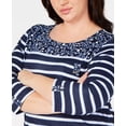thumbnail image 3 of Karen Scott Womens Plus Scoop Neck Printed Top, 3 of 3