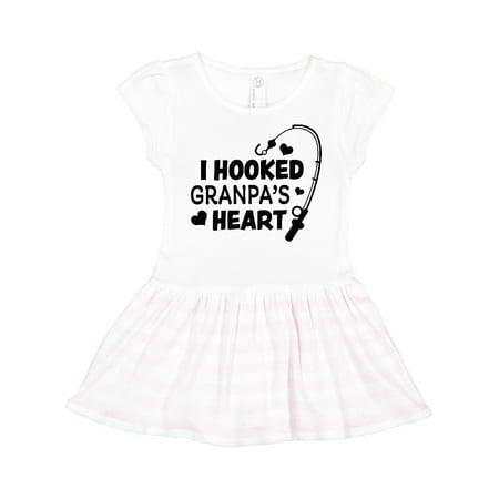 

Inktastic I Hooked Granpa s Heart with Fishing Rod Gift Toddler Girl Dress