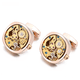 thumbnail image 3 of Gemelos de movimiento gemelos de reloj mecánico dorado gemelos de camisa de negocios movimiento móvil, 3 of 3