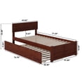 thumbnail image 4 of Leo & Lacey Urban Twin Trundle Platform Bed in Walnut, 4 of 5