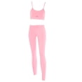 thumbnail image 1 of Conjunto de polainas y pantalones con sujetador deportivo para mujer, ropa de yoga, traje de entrenamiento físico (rosa XL), 1 of 8