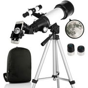Telescope, Astronomy Telescope for Adults High Powered, 90mm Aperture 800mm Professional Refractor Telescopes for Kids & Beginners, Multi-Coated High Transmission with Phone Adapter Carry Bag