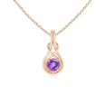 thumbnail image 1 of Angara Collier en Améthyste Naturelle - Pendentif Solitaire en Améthyste Ronde Nœud Infini en Or Rose 14 K pour Femmes, 1 of 8