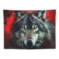 thumbnail image 5 of Nawypu Wolf Tapestry, Hippie Wall Hanging Tapestry Aesthetic Birthday Holiday Party Art Wall Carpet for Living Room Bedroom Dorm Ceiling Decor, 5 of 6