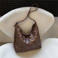 thumbnail image 4 of Bolsa de hombro de moda acolchado de algodón de gran capacidad con asa superior (marrón oscuro) Likrtyny  Para Estrenar, 4 of 9