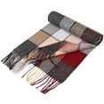 thumbnail image 3 of Classic Plaid 100% Pure Wool Scarf, Soft Winter Wrap for Men & Women,180*30cm,red, 3 of 9
