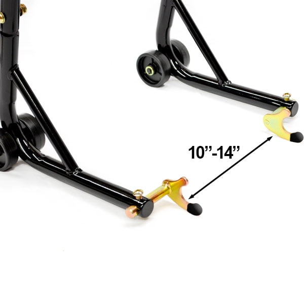 Motorcycle Front Triple Tree /& Rear Swingarm Spool Lift Combo Wheel Lift Stands
