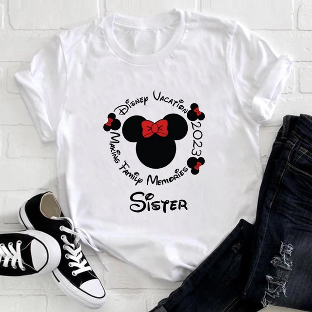 Disney Vacation 2023 Making Family Memories T-shirts Mickey Minnie Mouse Fashion Dad Mom Bro Sis Matching Clothes Kids T ShirtKids-4T(1pc) Gao Jinjia LED