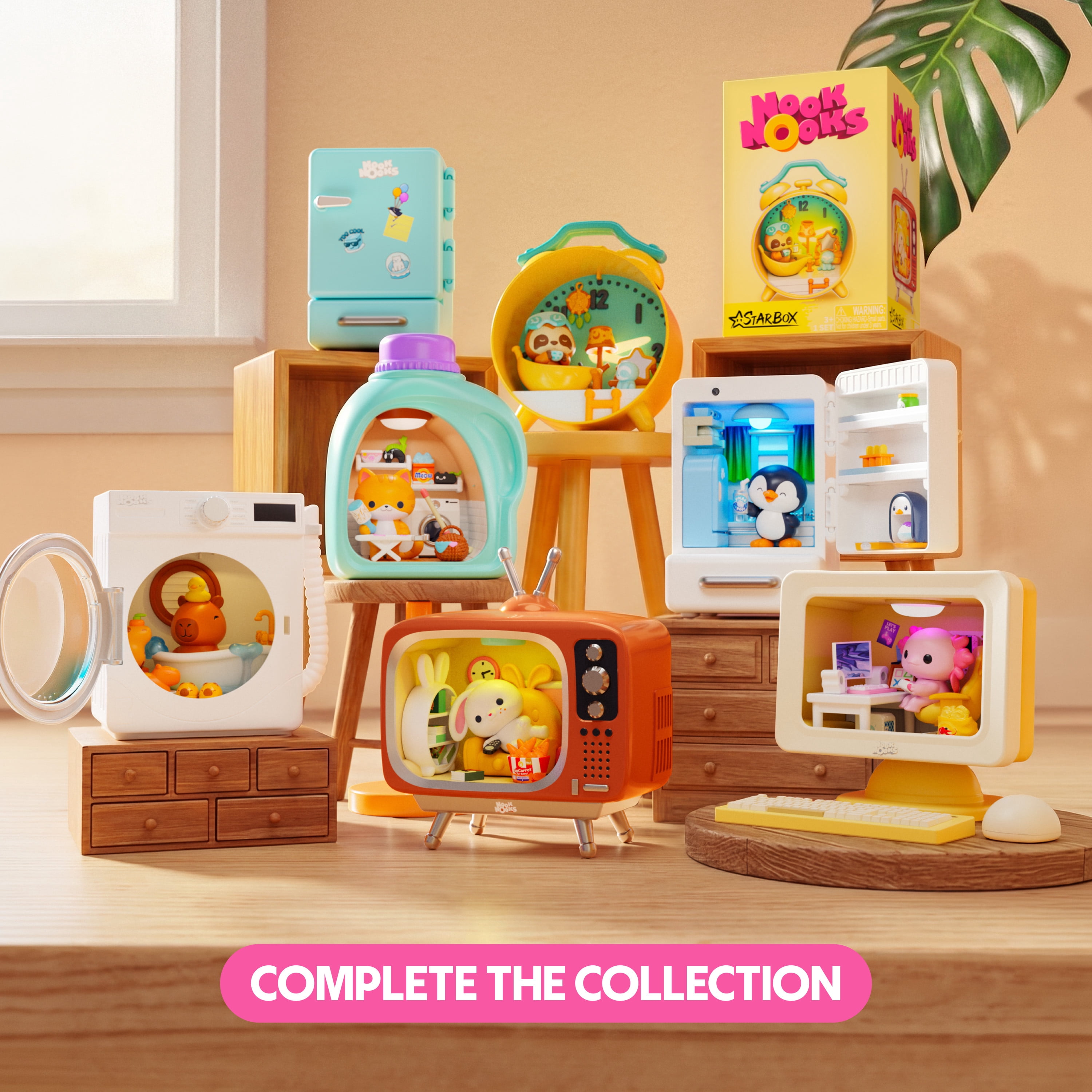 Starbox Nook Nooks Series 1 Blind Box Collectible by Starbox - Mini Collectible Animal Figurines with Themed Scenes and Surprise Accessories, Toy for Ages 3+.