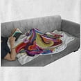 thumbnail image 6 of Eye Soft Flannel Fleece Blanket, Abstract Artwork Woman's Eye Colorful Vibrant Swirls Dots Curvy Lines Feminine Vision, Cozy Plush for Indoor and Outdoor Use, 60" x 80", Multicolor, by Ambesonne, 6 of 6
